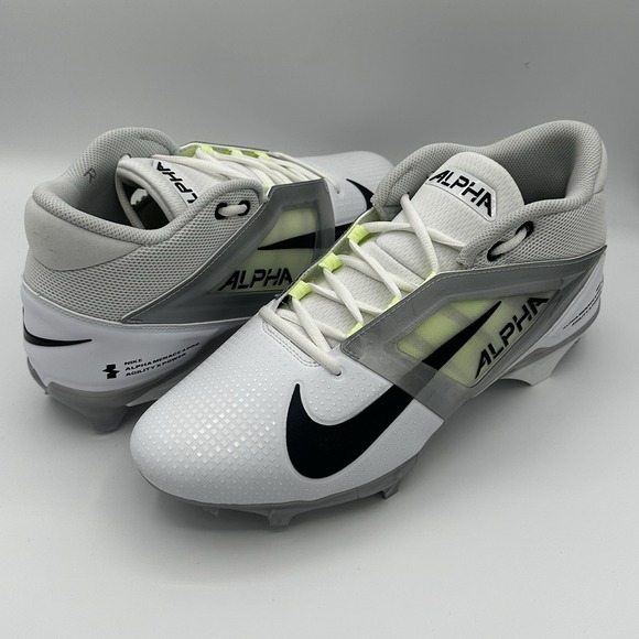 Size 12 Nike Alpha Menace 4 Pro Football Cleats White/Photon Dust FD7037-100 New - Picture 2 of 7